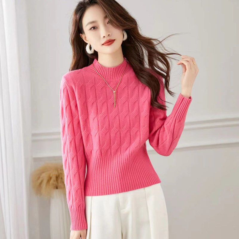 2023冬季短款毛衣女 韩版修身半高领毛衣 纯色羊毛保暖毛衣女 品,女装/女士精品,羊绒衫,淘宝优惠券,粉丝福利购,淘宝优惠卷
