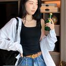 修身 大码 打底上衣 内搭外穿无袖 加工定制方领吊带背心女夏2025新款