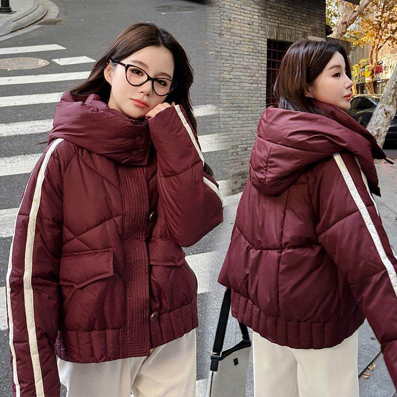 冬季2025新款棉衣棉服撞色连帽短款棉袄外套宽松韩版防寒保暖女装,女装/女士精品,棉衣/棉服,淘宝优惠券,粉丝福利购,淘宝优惠卷