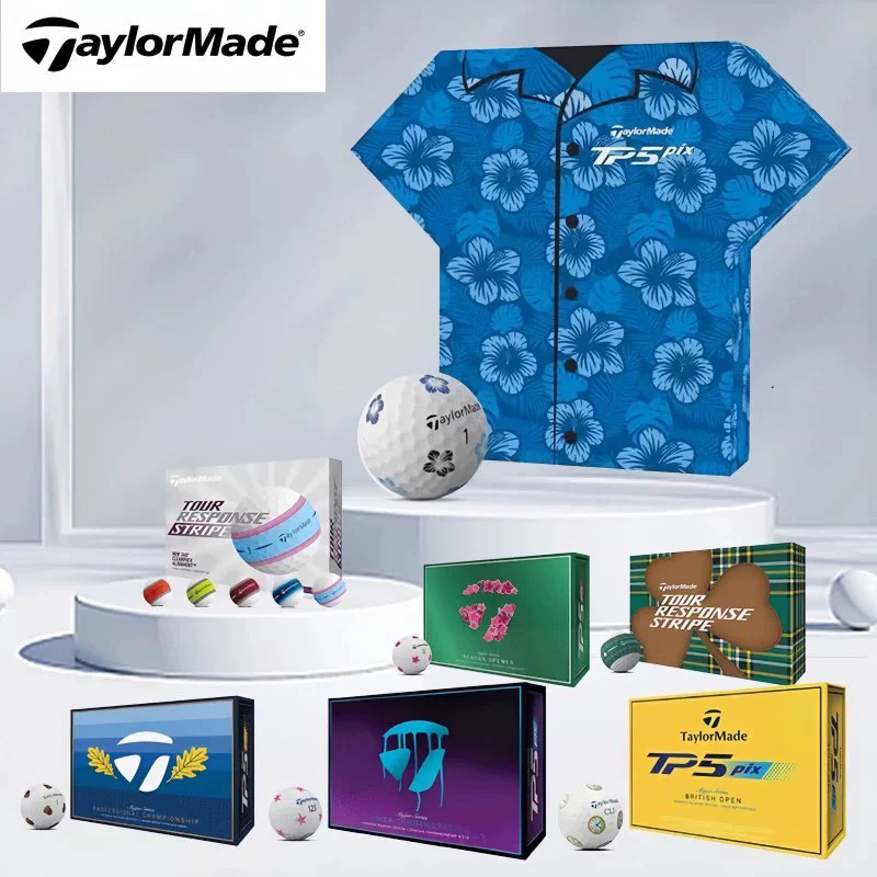 现货泰勒梅Taylormade限量版高尔夫球多彩色摆线球轮胎球全新新球