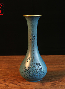 艺品江山全铜花瓶家居装饰铜花瓶