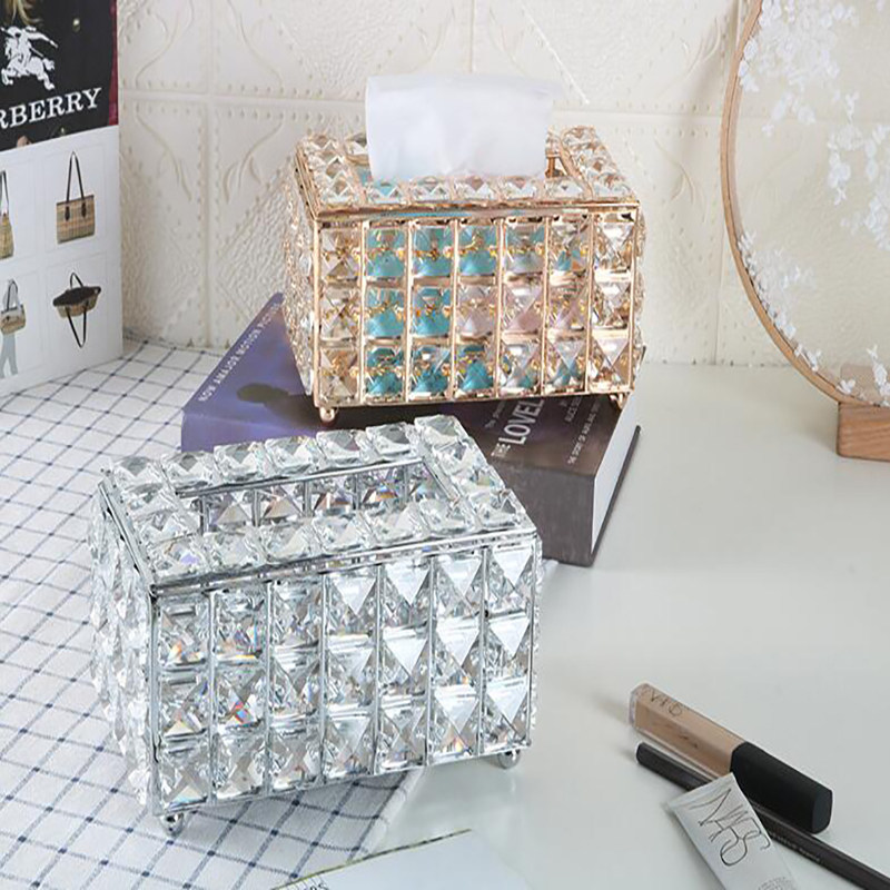 网红ins欧式轻奢水晶化妆纸巾盒