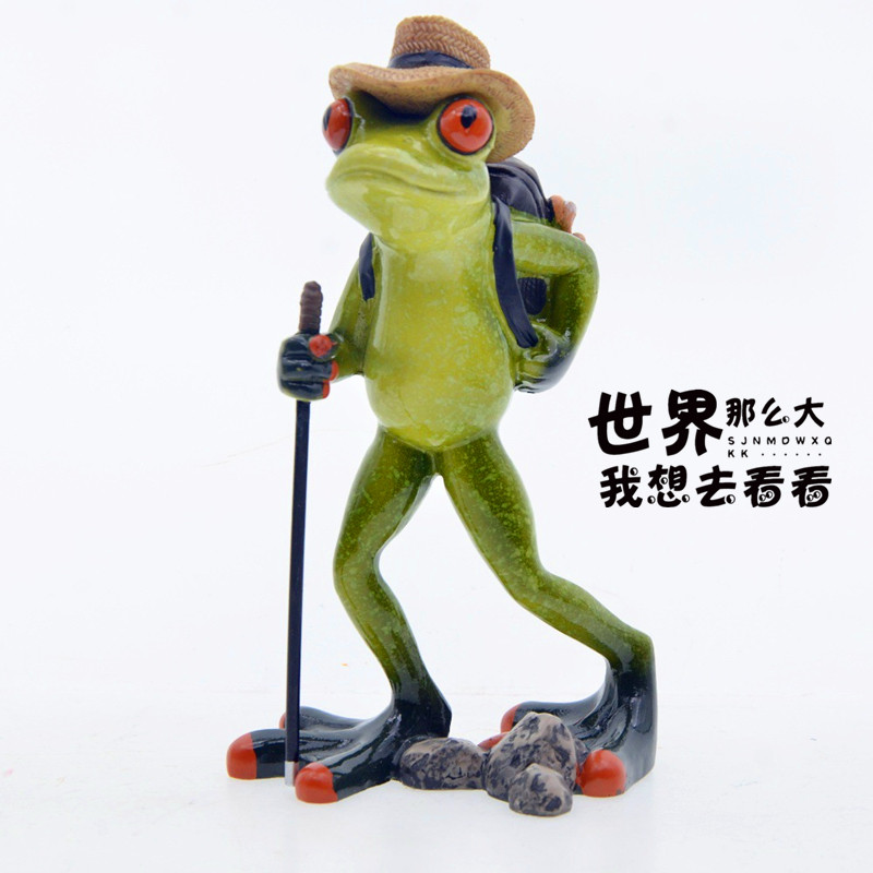 节操蛙星人花架青蛙摆件创意
