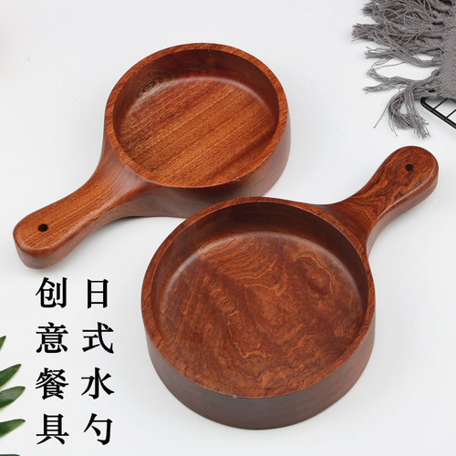 日式水勺沙拉碗吃播拉面碗木质餐具韩式木碗拜井柏然同款碗泡菜碗