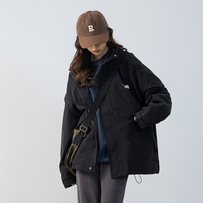 DrawNorth美式复古冲锋衣女外套高级感户外登山夹克潮牌中性外套