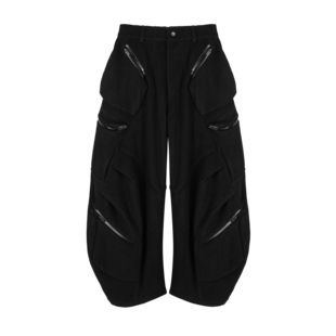 「讶梦」弧形分割多口袋毛呢打褶裤 备」 P45「侵蚀装