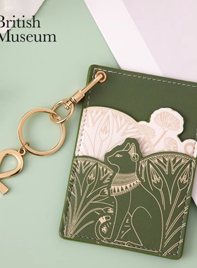 大英博物馆盖亚·安德森猫 印花绿色清新多功能卡包卡套 包包挂件