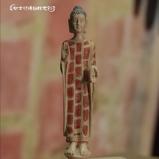 青州微笑北齐贴金彩绘圆雕佛立像冰箱贴博物馆文创磁吸纪念品