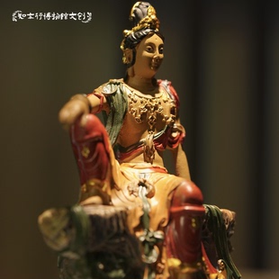 辽代木雕水月观音冰箱贴桌面摆件树脂材质精美文创礼品