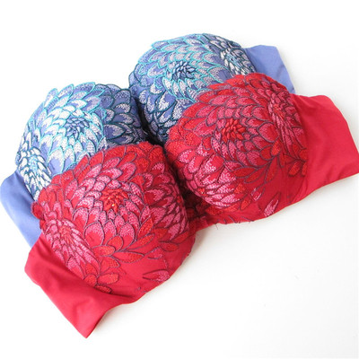 欧系列正品重工刺绣三排扣胸罩