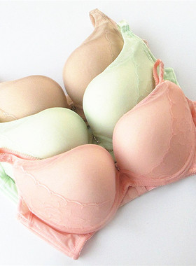 欧系列正品70A70B75A纯色蕾丝三排扣聚拢胸罩女内衣文胸 OA23406