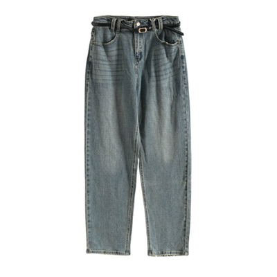 Mixblu麦斯兰专柜正品休闲高腰磨白显瘦长裤牛仔裤女春秋BXB29003