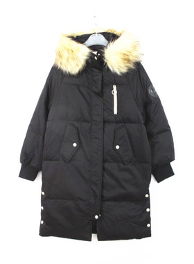 包邮cache正品休闲连帽可卸毛条及膝长款80绒宽松羽绒服女1823008