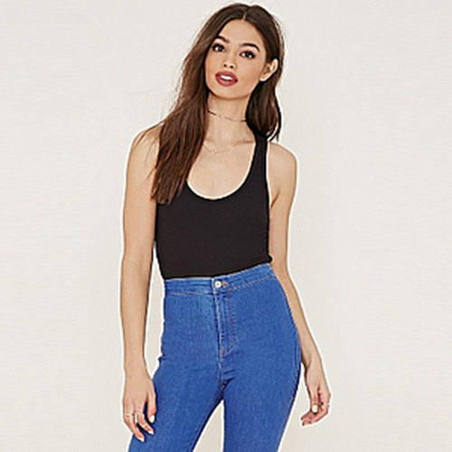 F21正品纯色棉质打底修身工字背心女169812