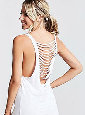 F21系列正品A-7-1-1-3性感露背修身中长款背心女潮230227