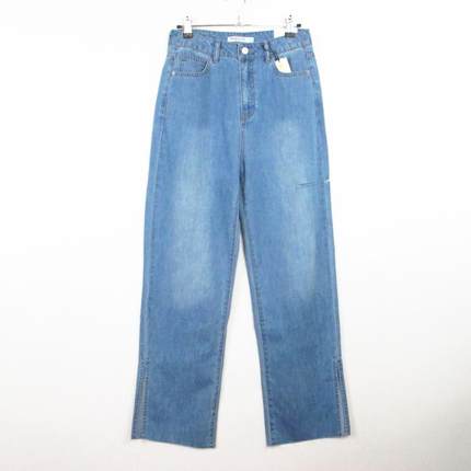 cache专柜正品个性高腰破口薄款阔腿牛仔裤春秋夏休闲裤女4110017