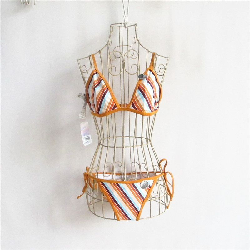 F21系列正品C-4-7-2-2条纹比基尼三点式泡温泉夏女分体泳衣265555