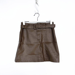 拉系列女装正品百搭纯色仿皮PU春秋冬短裙半身裙女20015627