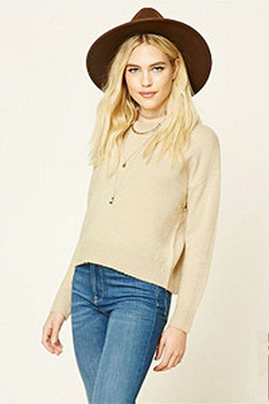 F21系列专柜正品B-2-13-2-3圆领宽松毛衣针织衫女 232930