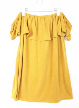 F21系列专柜正品B-2-4-2-2抹胸露肩纯色连衣裙夏113206