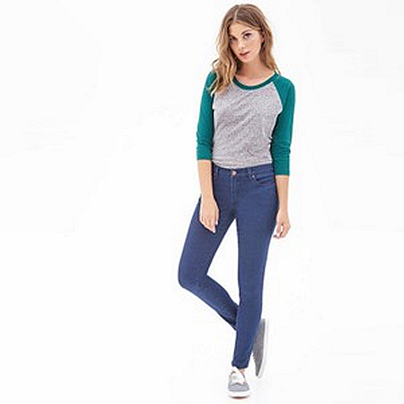 正品低腰修身小脚牛仔裤微瑕