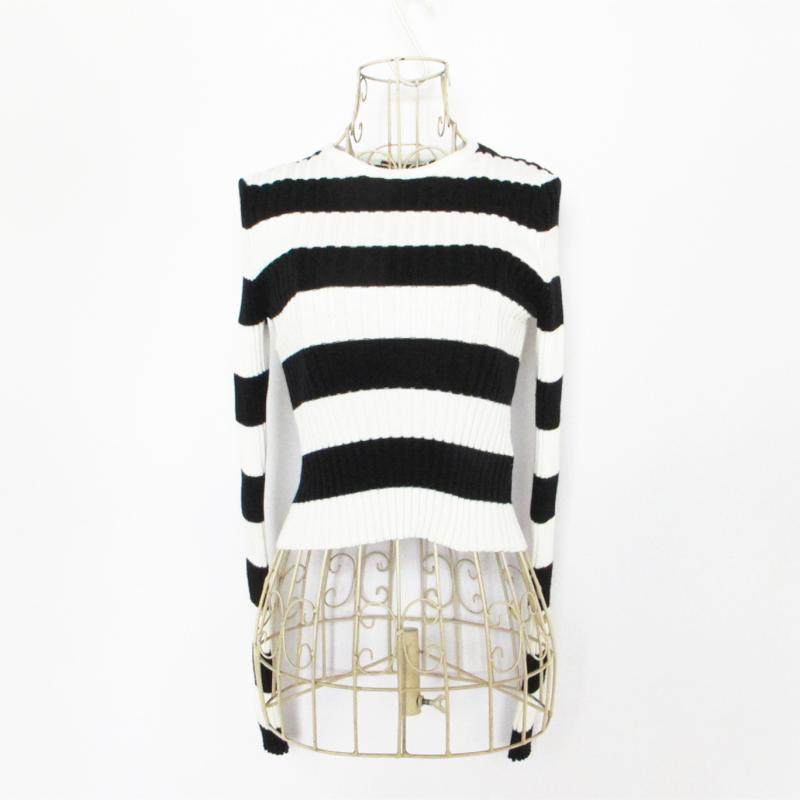 F21专柜正品休闲条纹修身短款女打底衫针织衫春秋冬243037