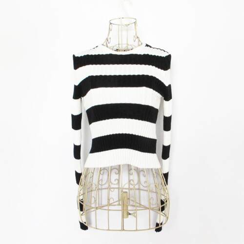 F21专柜正品休闲条纹修身短款女打底衫针织衫春秋冬243037
