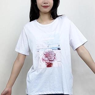 拉系列专柜正品时尚印花百搭宽松夏女T恤 82423141