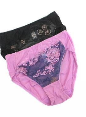 欧系列专柜正品性感透视精致刺绣蕾丝纯色低腰三角内裤女 OB13345