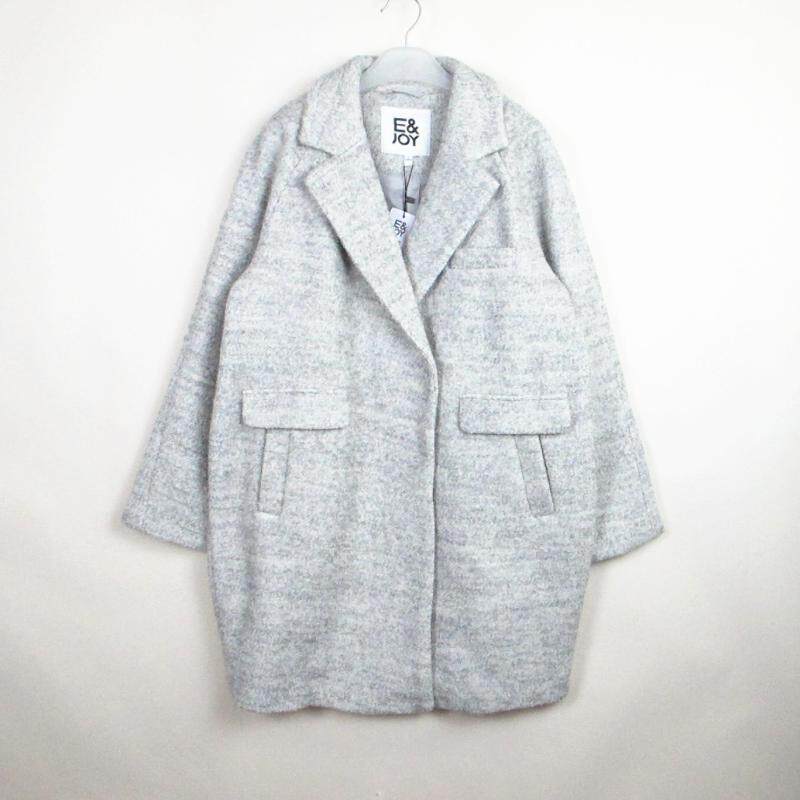 包邮艾格伊品正品休闲翻领中长款46%羊毛呢外套大衣女冬8A0834066