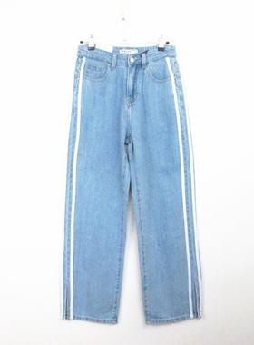 cache正品百搭显高显瘦高腰阔腿牛仔裤春秋长裤女 5181021