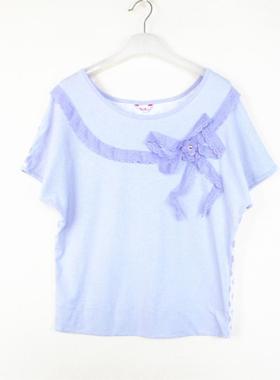 欧系列正品C-11-8-3-3可爱波点蝴蝶结棉质蕾丝睡衣T恤女 RD20103