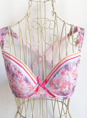 欧系列正品c-12-13-1-3印花X型肩带胸罩内衣文胸RA13119|尺码偏小