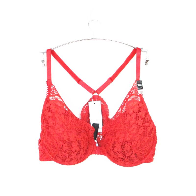 艾格有钢圈前扣聚拢蕾丝美背文胸