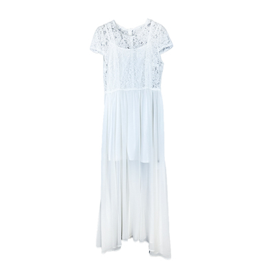 拉系列专柜正品唯美风仙气圆领短袖蕾丝长裙两件套装女夏1T001388