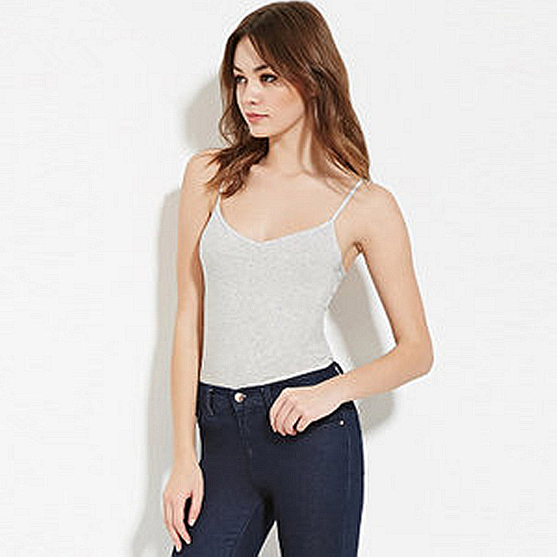 F21专柜正品百搭休闲纯色加长95%棉质春秋打底吊带女背心夏116623