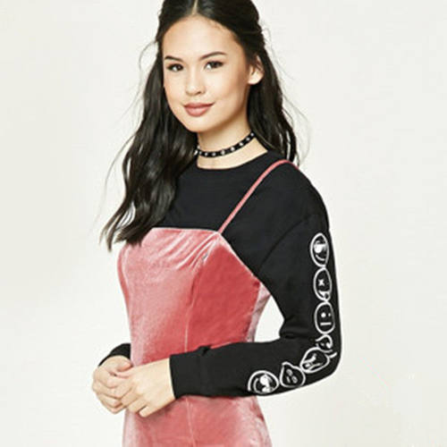 F21专柜正品圆领长袖女春秋T恤213067