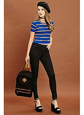 F21专柜正品A-13-4-1-1低腰铅笔裤女裤长裤棉 198971