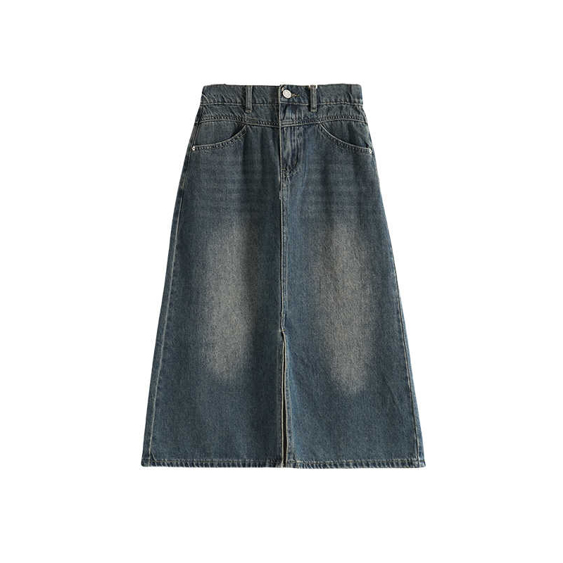 Mixblu麦斯兰专柜正品女士休闲棉质牛仔长裙半身裙春秋冬WXA26851