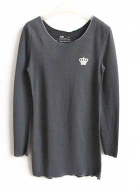 欧系列正品C-10-13-2-3中长款套头长袖棉质家居服女睡衣RC70010