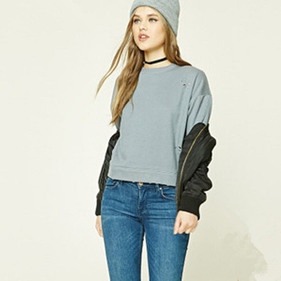 做旧套头做旧破洞套头纯色卫衣