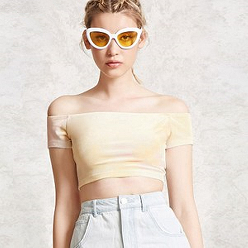 专柜正品短袖彩色短款丝绒T恤