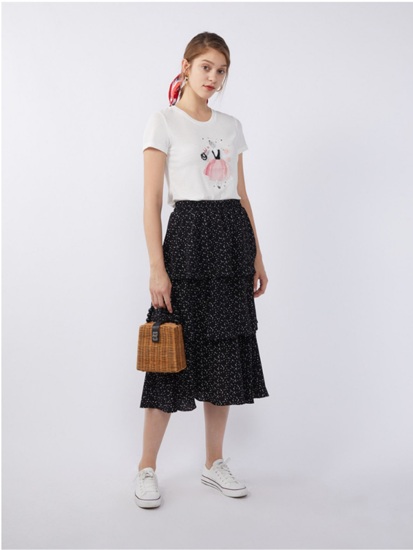 长裙蛋糕裙波点cache正品半身裙