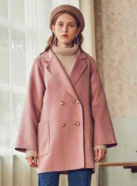 拉系列专柜正品休闲通勤46%羊毛呢外套双面呢大衣女春秋 2T000641