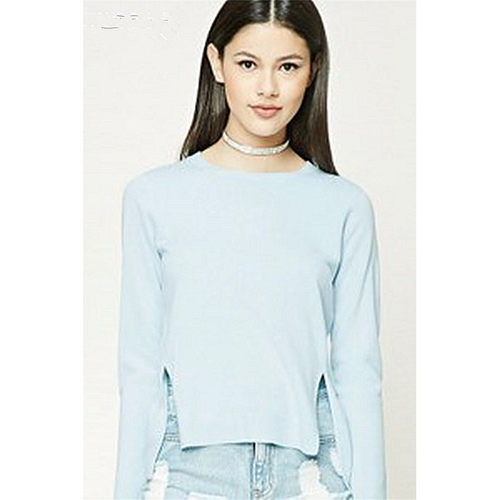 F21专柜正品套头开叉毛衣针织衫女 212828