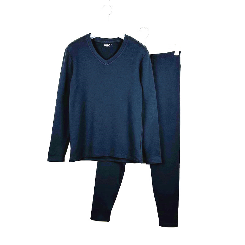 加绒保暖套装男V领47%棉秋衣秋裤