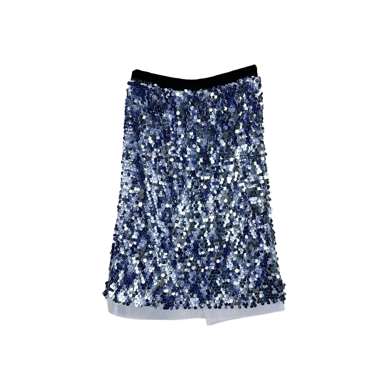 拉系列专柜正品潮酷闪亮片松紧腰裹身中裙一步裙半身裙夏60600436