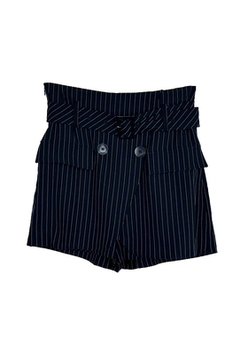 拉系列专柜正品气质通勤竖条纹高腰显瘦西装短裤女裤夏1T001157