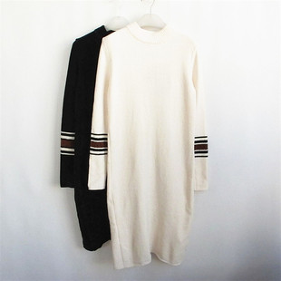 包邮拉系列正品小圆领雪尼尔加厚长款秋冬春针织连衣裙 81416300