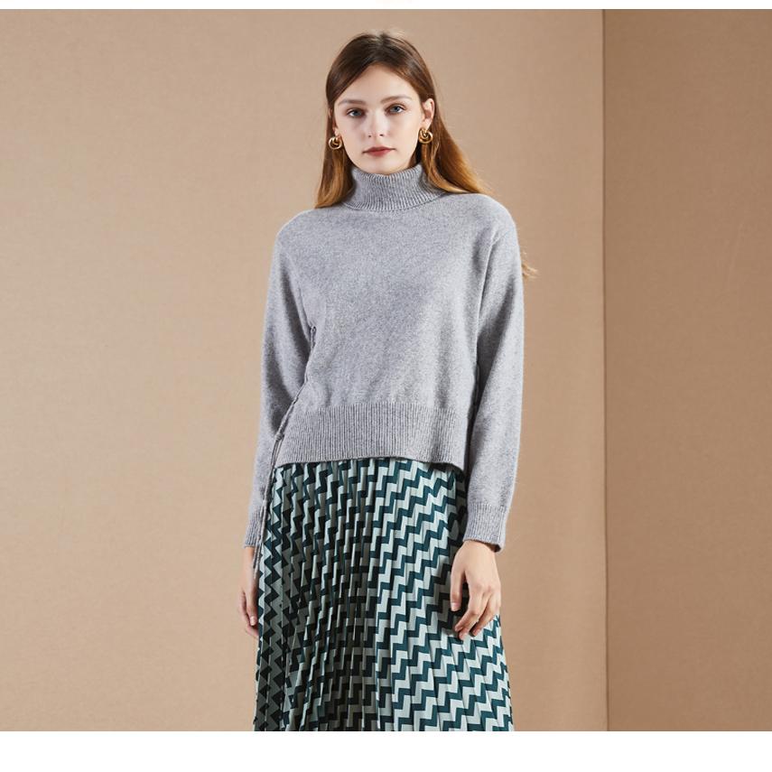 拉系列专柜正品休闲个性绑带高领宽松毛衣针织衫女春秋冬10019752